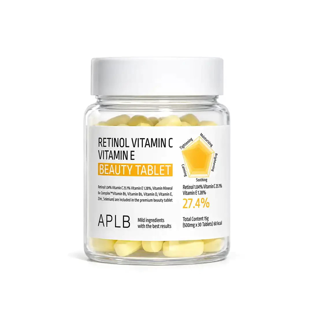 APLB Retinol Vitamin C Vitamin E Beauty Tablet 500mg × 30 Tablets