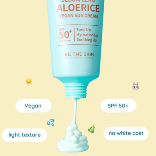 Be The Skin Sebum Zero Aloerice Vegan Sun Cream 50ml SPF 50+, PA++++ (In Bangladesh) - Image 2