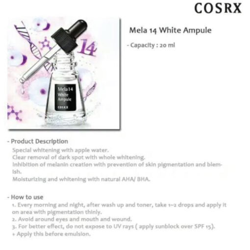 COSRX Mela 14 White Ampule 20ml (In Bangladesh) - Image 3