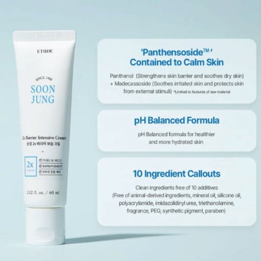 Etude Soon Jung 2x Barrier Intensive Cream 60ml - Image 3