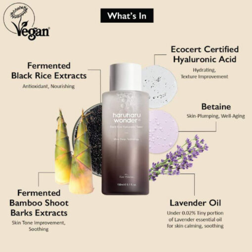 HaruHaru Wonder Black Rice Hyaluronic Toner 150ml - Image 2