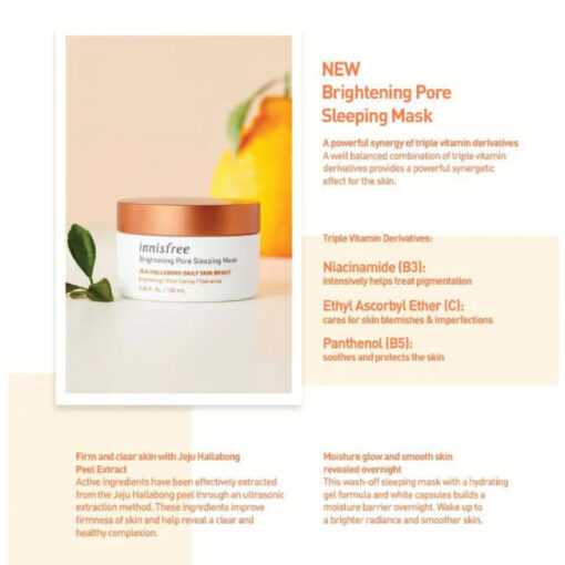 Innisfree Brightening Pore Sleeping Mask 100ml - Image 3