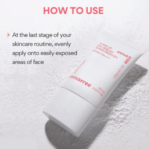 Innisfree Tone-Up No Sebum Sunscreen 60ml - Image 3