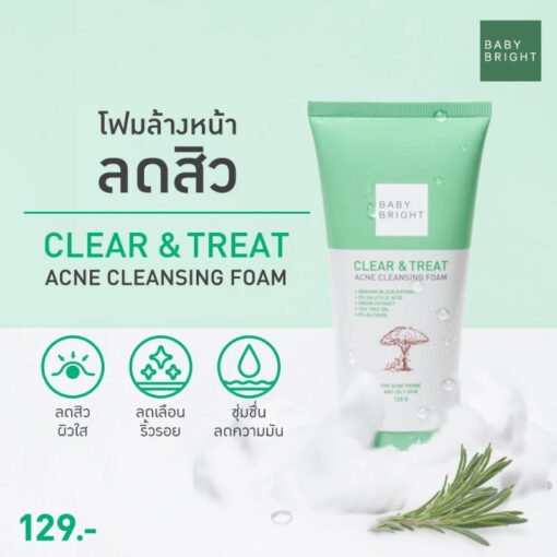 Baby Bright Clear & Treat Acne Cleansing Foam 120g (In Bangladesh) - Image 3