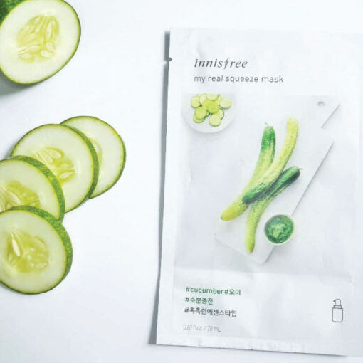 innisfree My Real Squeeze Mask EX [Cucumber] 20ml - Image 2